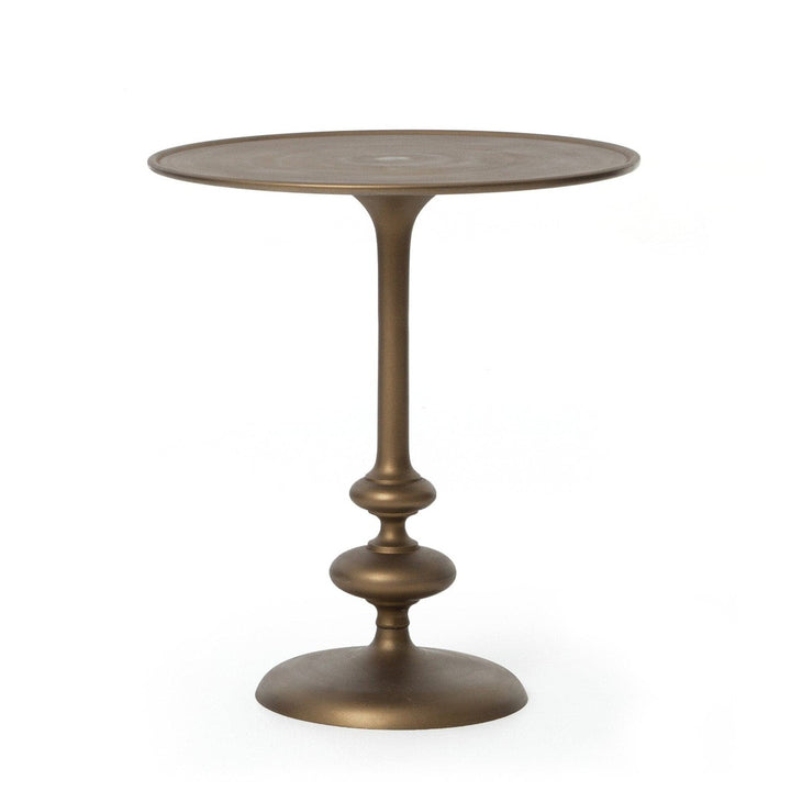 Blythe Matchstick Pedestal Table - Aluminum Matte Brass