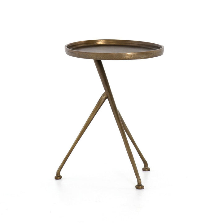 Prescott Accent Table - Raw Antique Brass