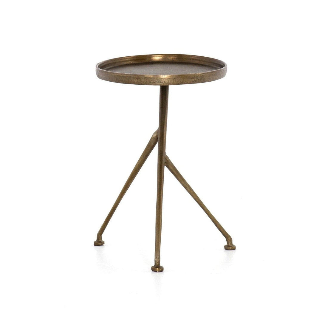 Prescott Accent Table - Raw Antique Brass