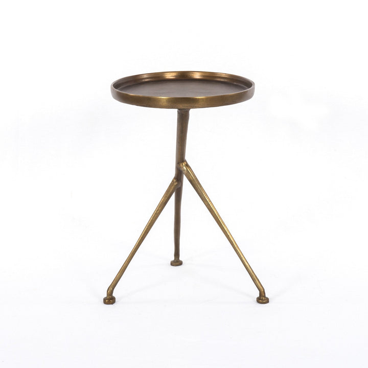 Prescott Accent Table - Raw Antique Brass