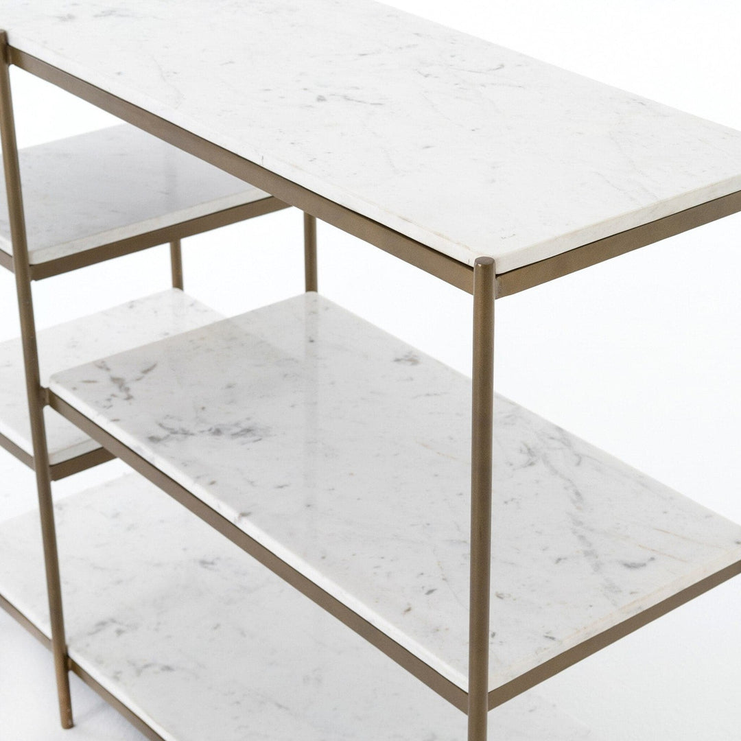 Harper Console Table - Polished White Marble