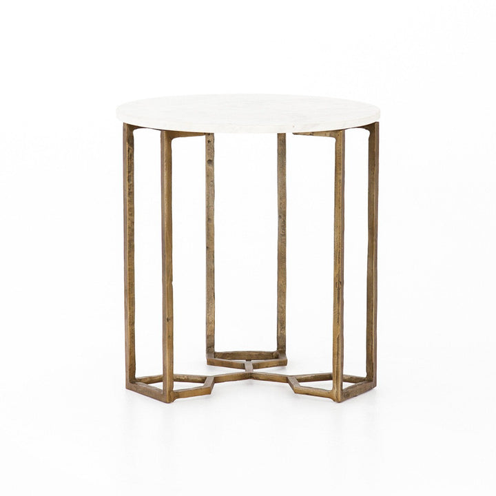 Orson Marble End Table - Polished White Marble