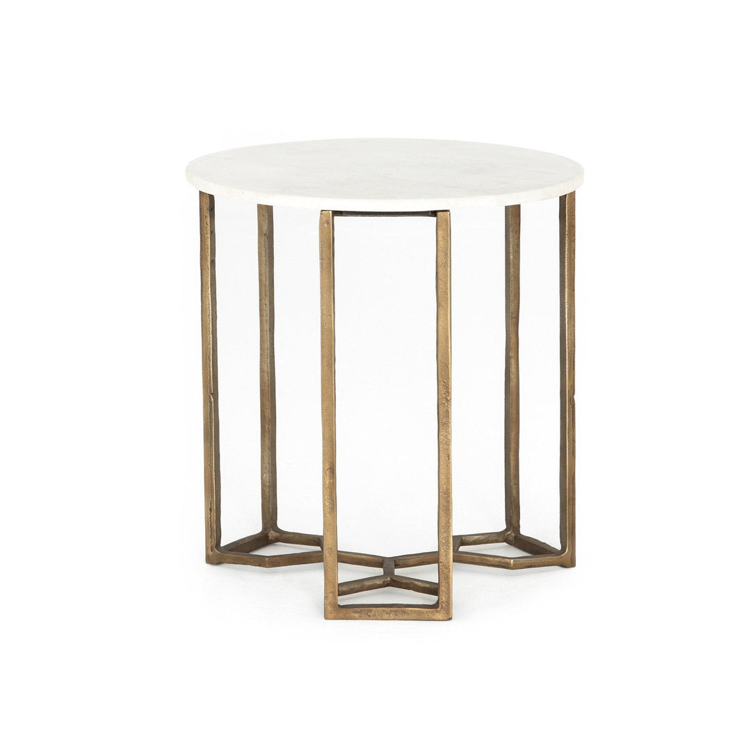 Orson Marble End Table - Polished White Marble