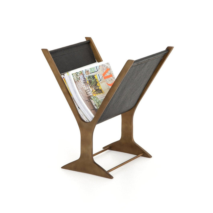 Lyndon Magazine Rack - Rustic Brass