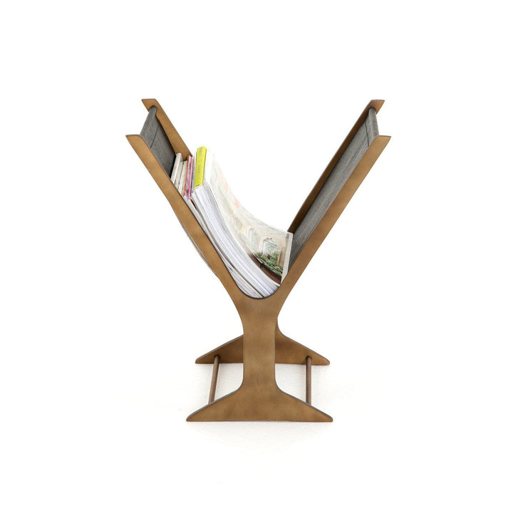 Lyndon Magazine Rack - Rustic Brass