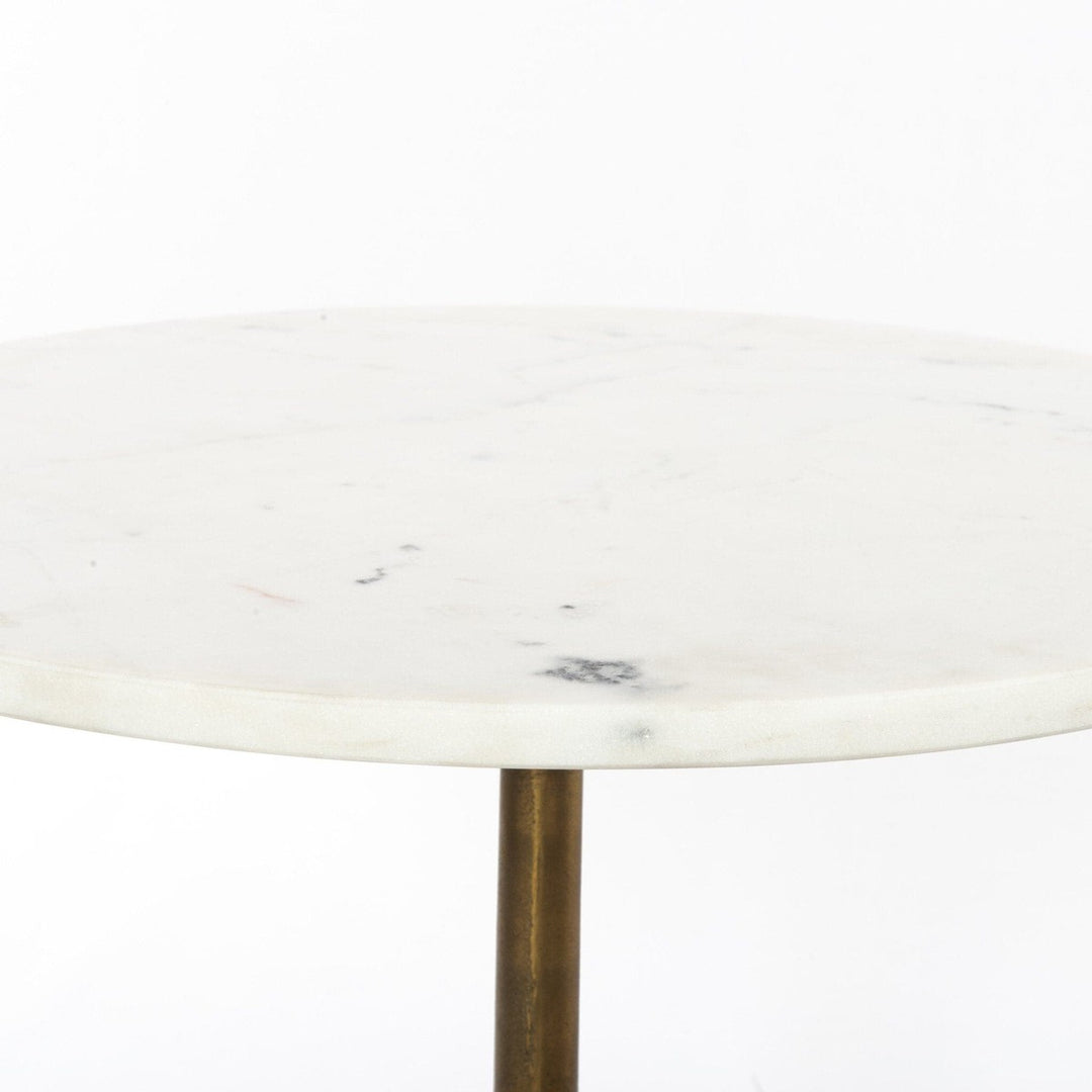 Ellis End Table - Polished White Marble