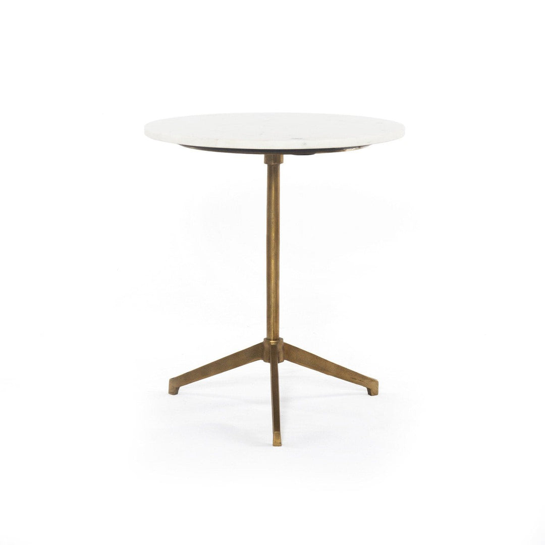 Ellis End Table - Polished White Marble