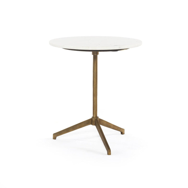 Ellis End Table - Polished White Marble