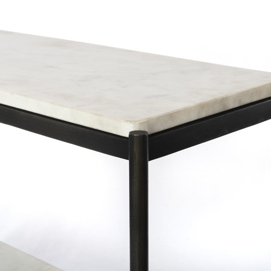 Keaton Small Console Table - Polished White Marble