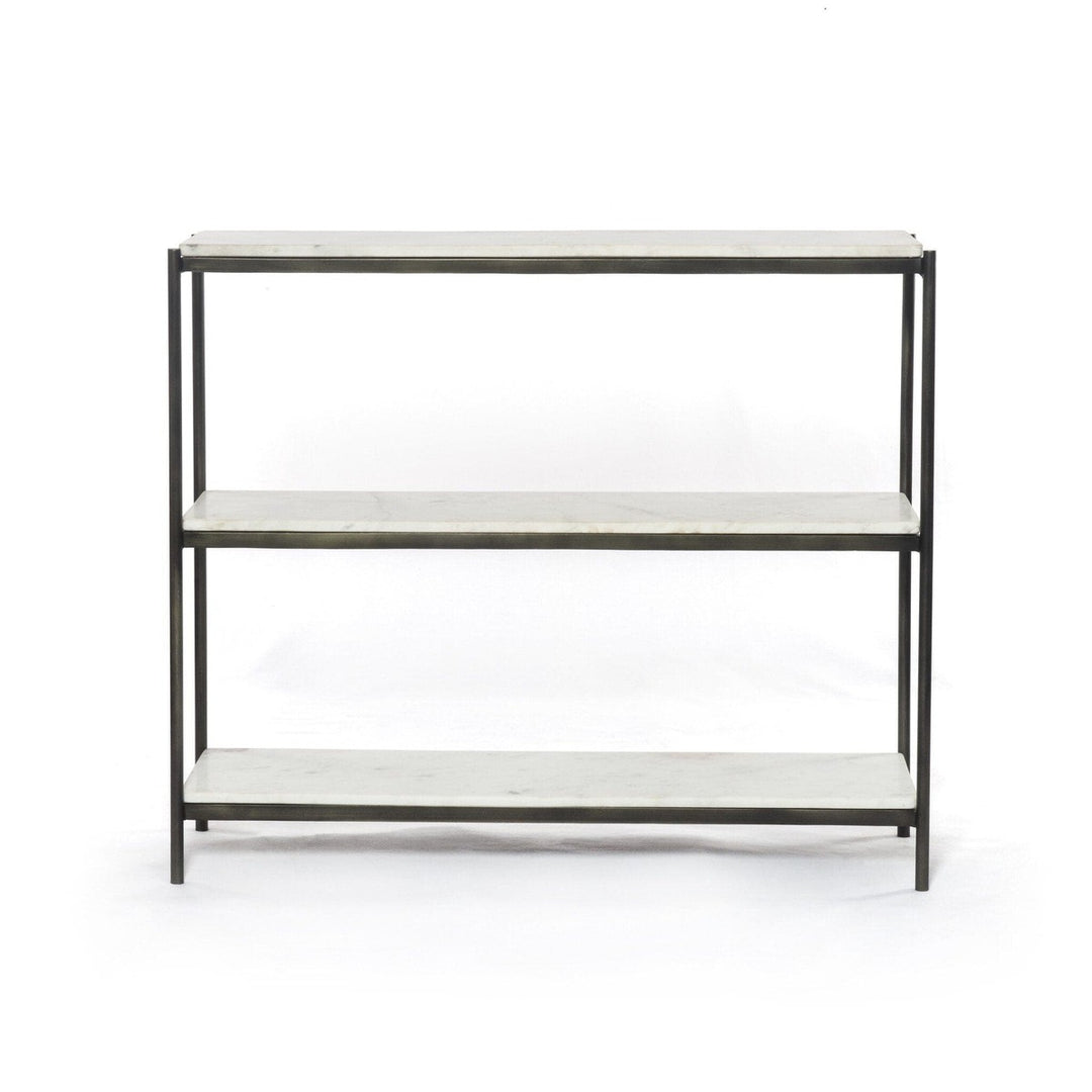 Keaton Small Console Table - Polished White Marble