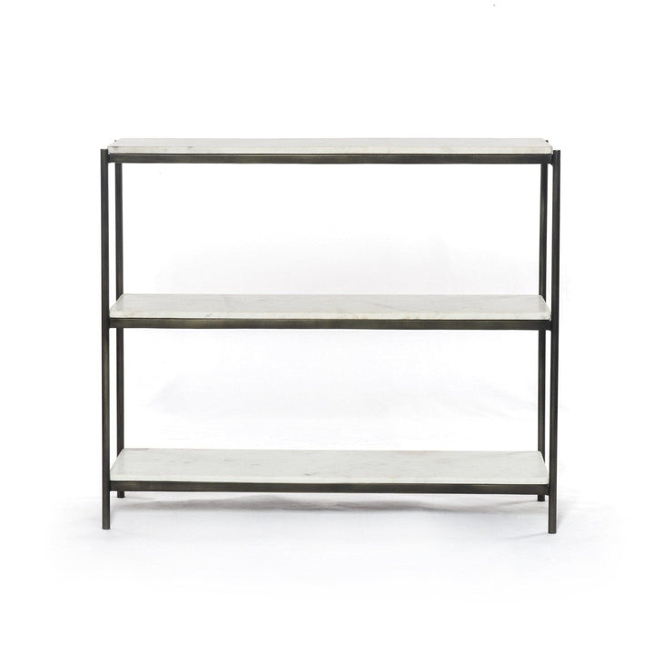 Keaton Small Console Table - Polished White Marble