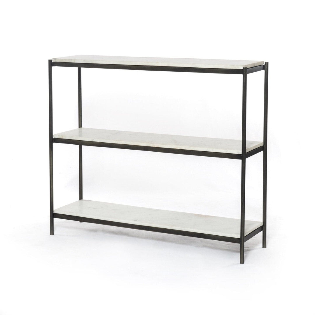 Keaton Small Console Table - Polished White Marble