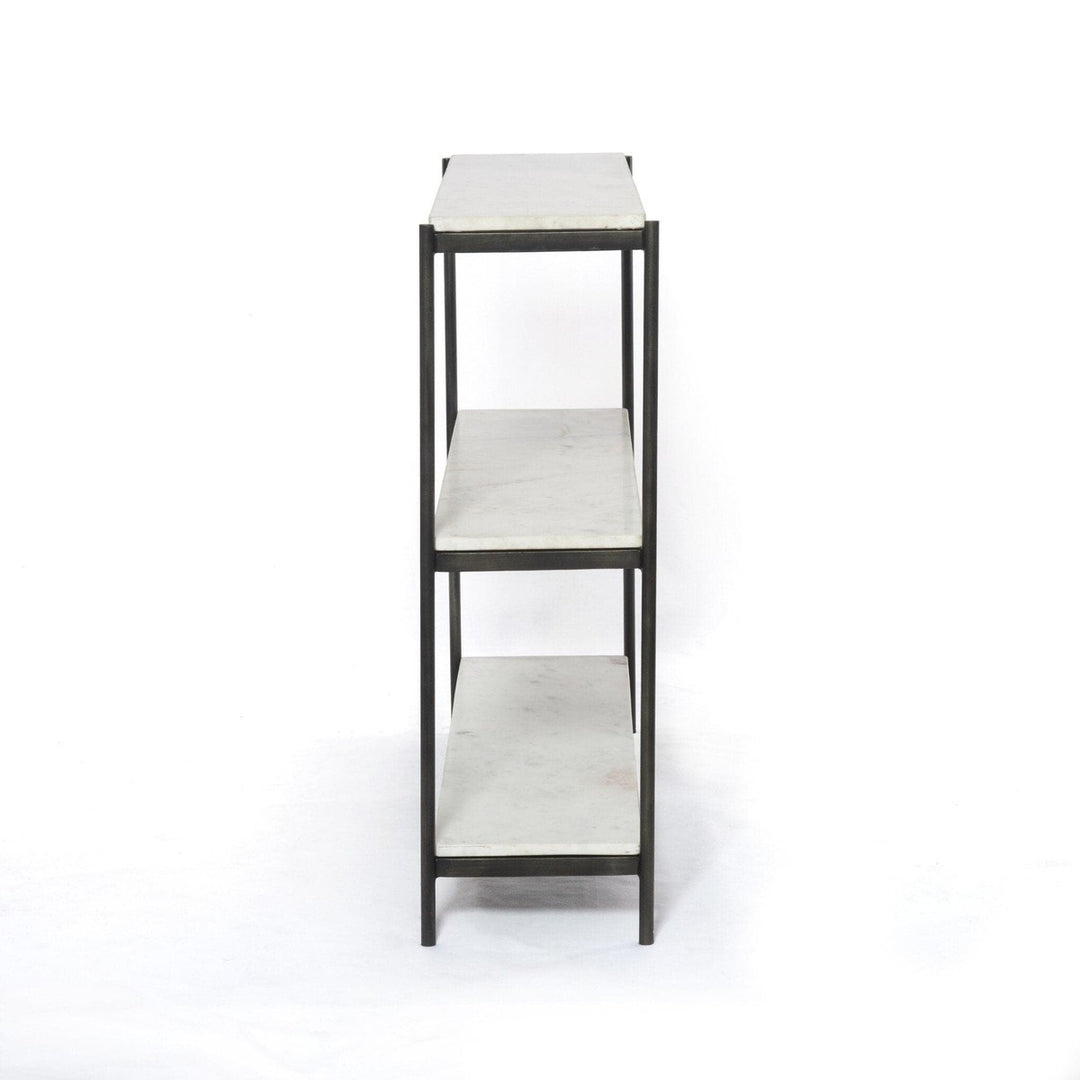 Keaton Small Console Table - Polished White Marble