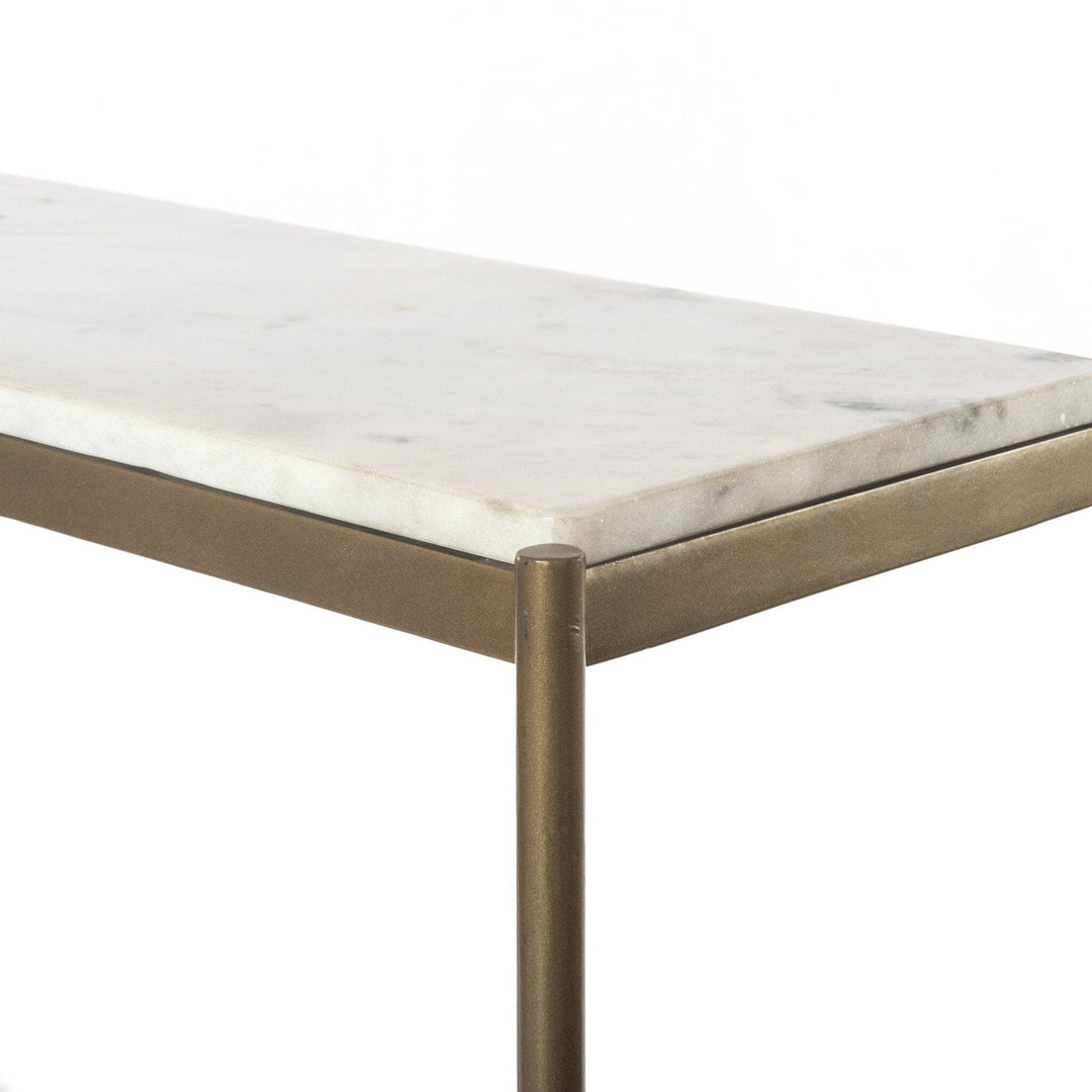 Keaton Small Console Table - Polished White Marble