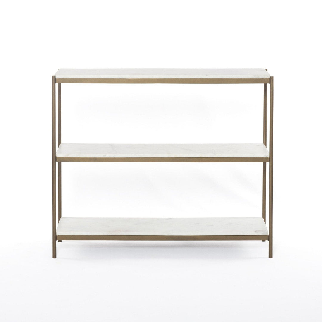 Keaton Small Console Table - Polished White Marble