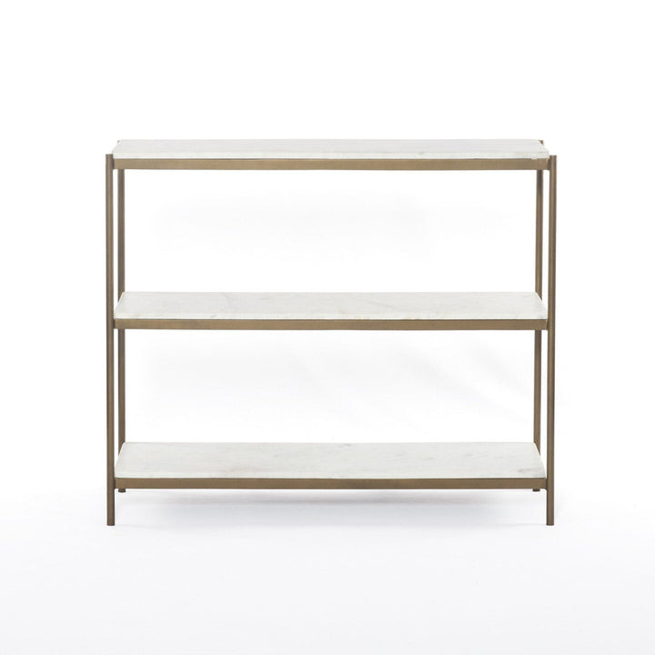 Keaton Small Console Table - Polished White Marble