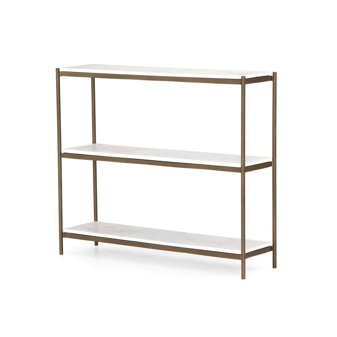 Keaton Small Console Table - Polished White Marble