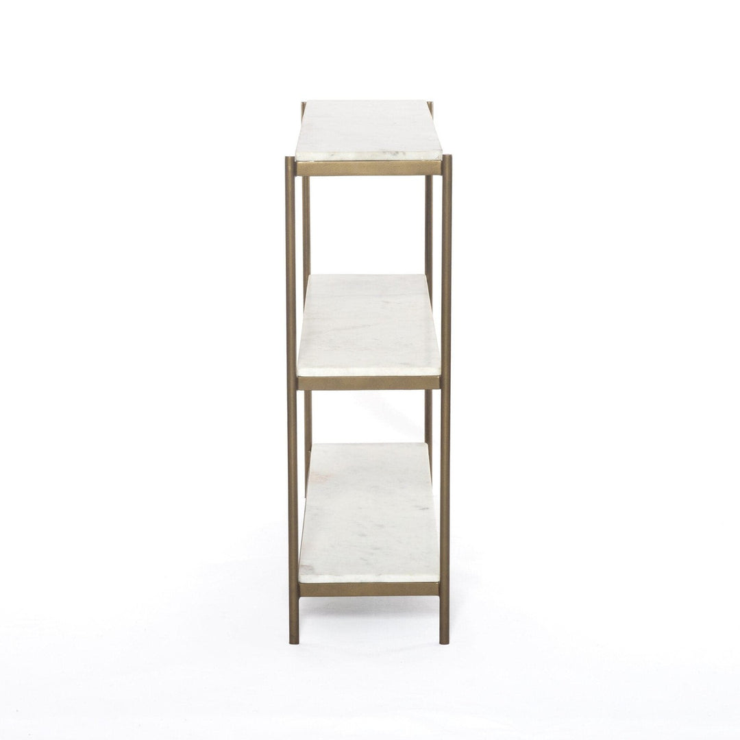 Keaton Small Console Table - Polished White Marble