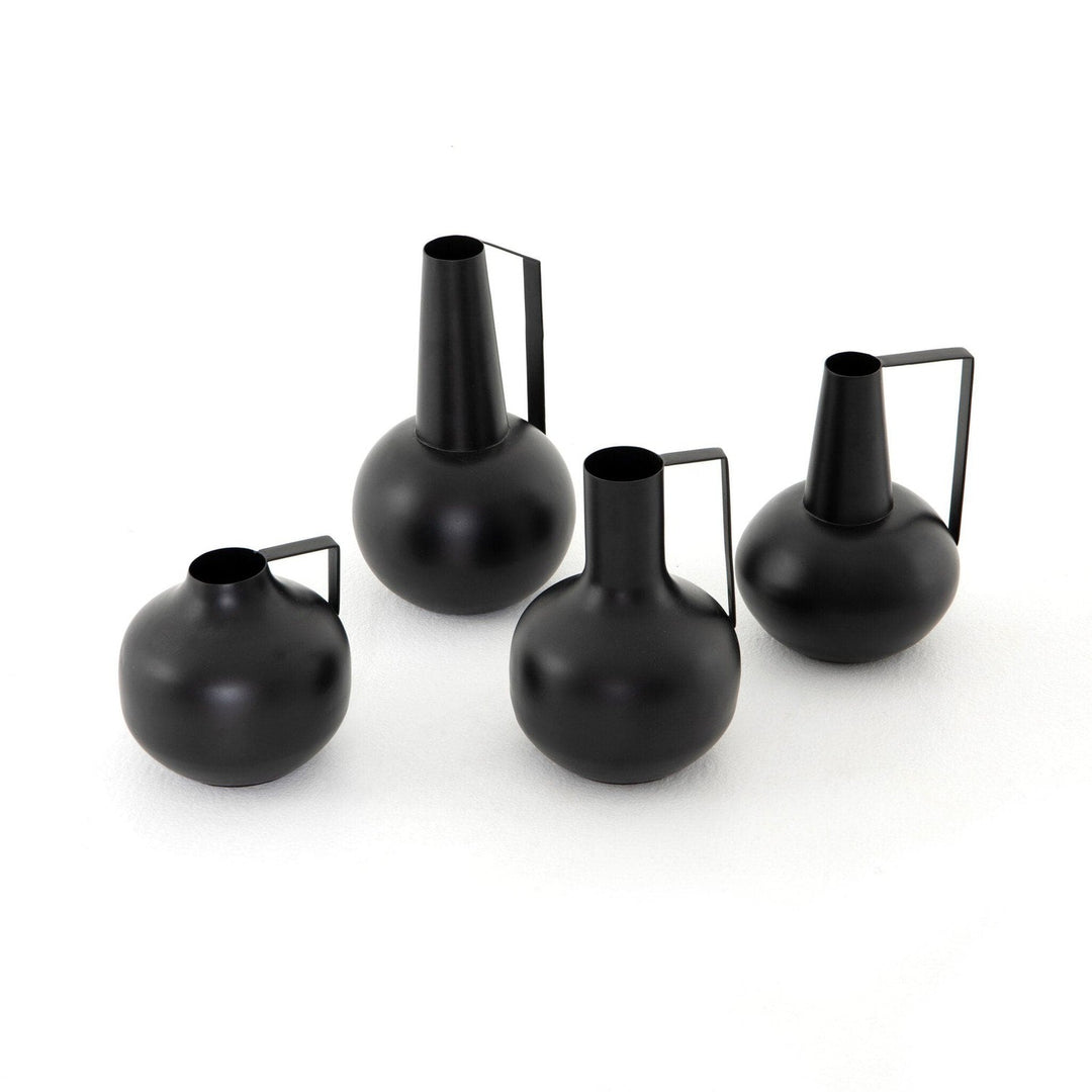 Aleta Vases, Set Of 4 - Iron Matte Black