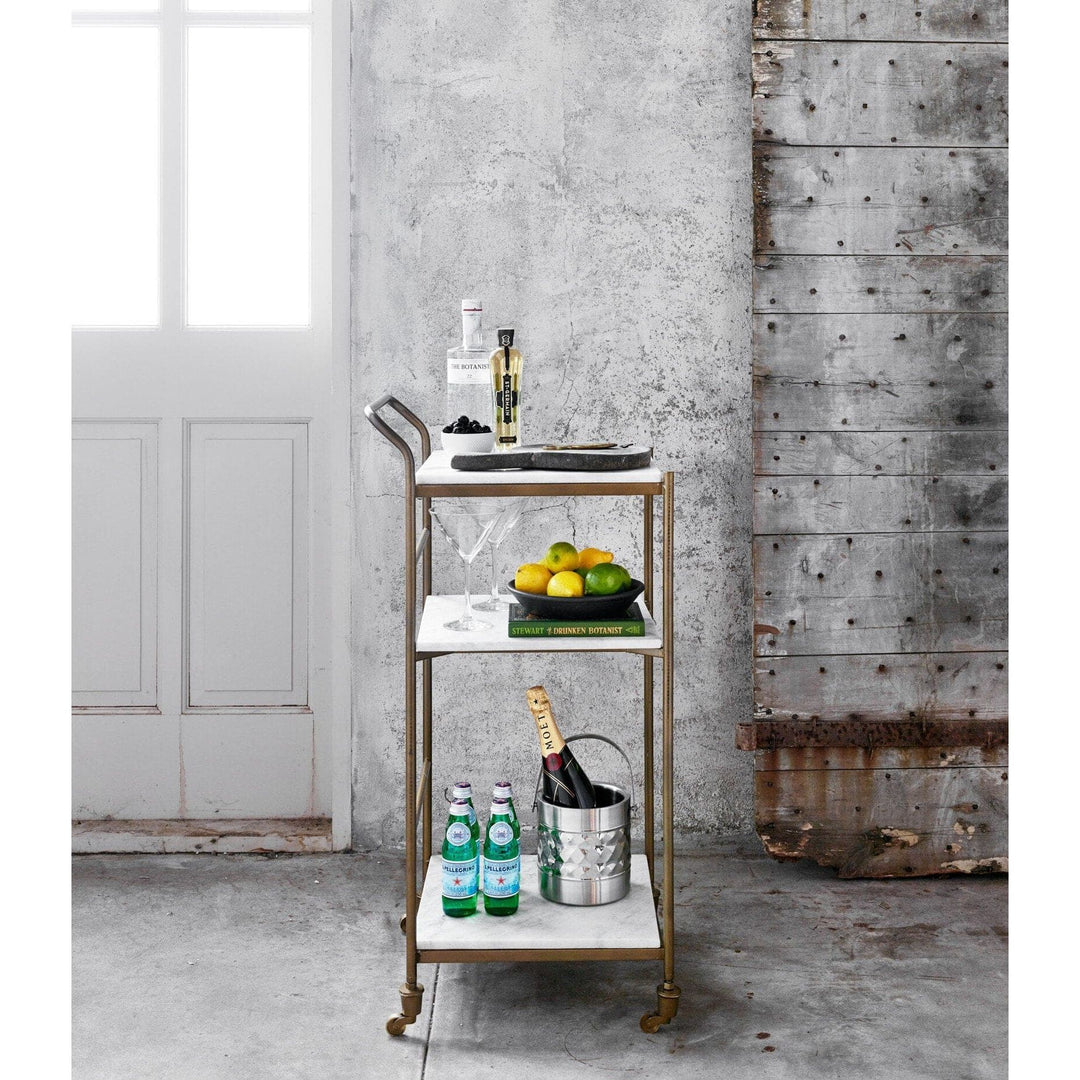 Keaton Bar Cart - Antique Brass