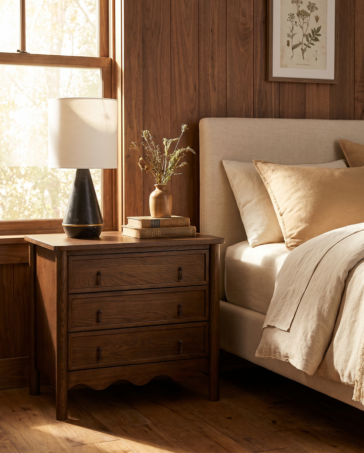 Co.House Onda 3-Drawer Oak Nightstand
