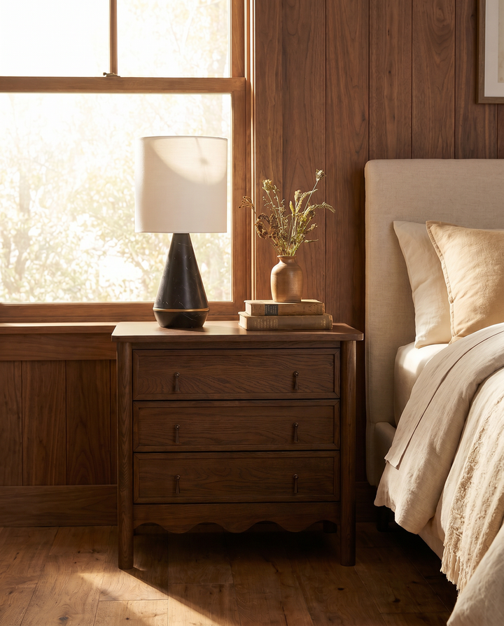 Co.House Onda 3-Drawer Oak Nightstand