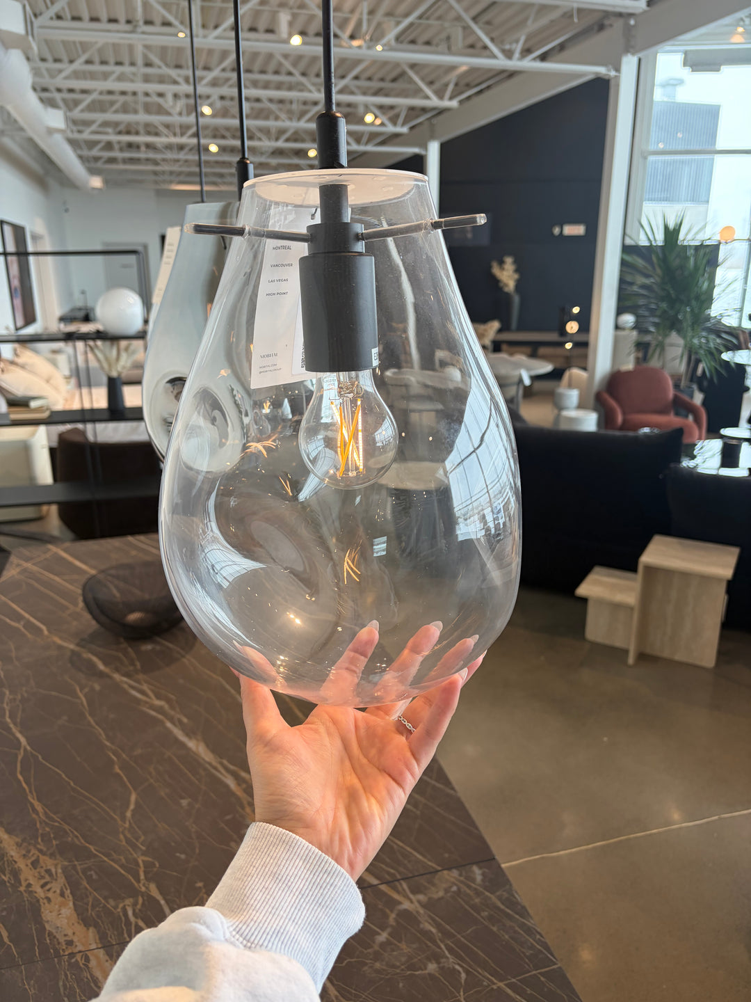 Blow Pendant Lamp Amber Glass