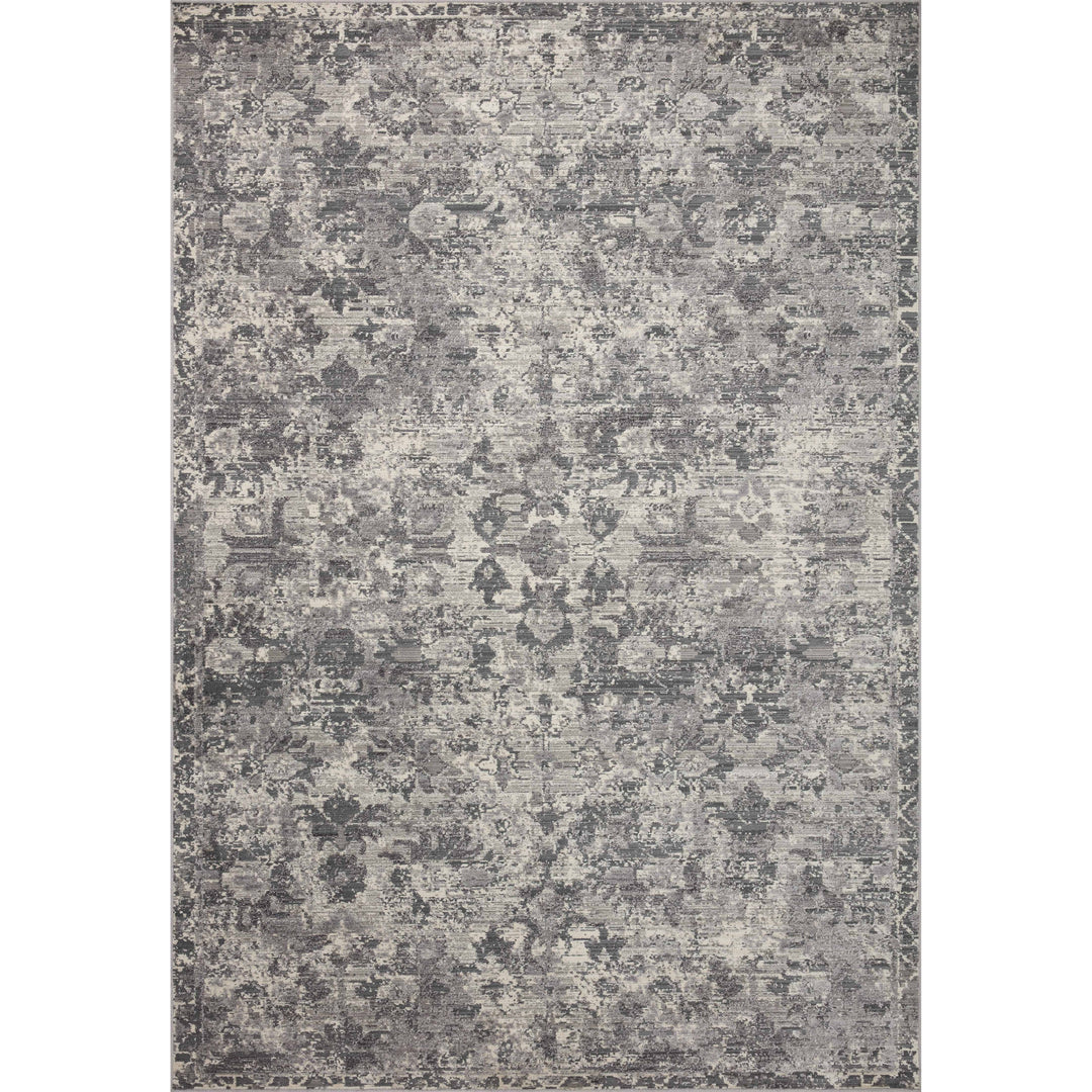 Loloi Indra Charcoal / Silver 7'-9" x 7'-9" Round Area Rug