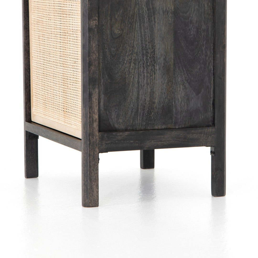 Sloane Right Nightstand - Black Wash Natural Cane