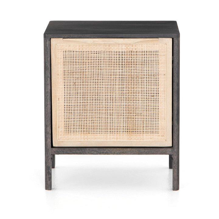 Sloane Right Nightstand - Black Wash Natural Cane