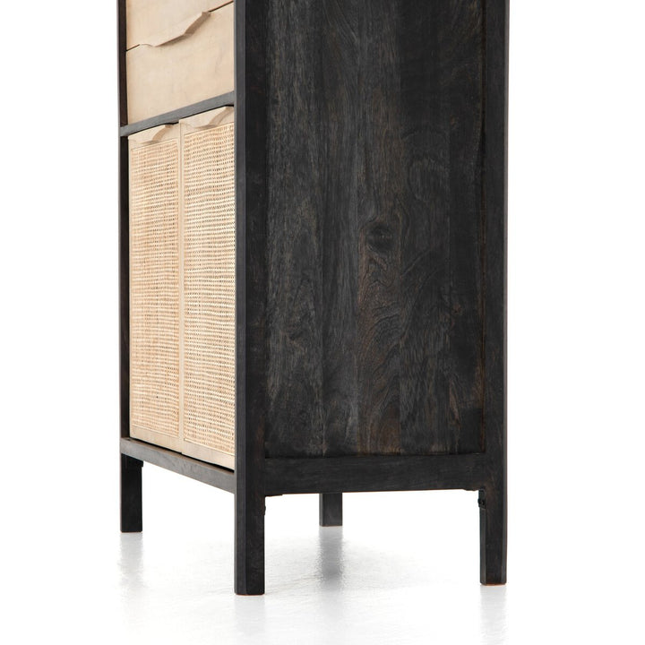 Adelaide Tall Dresser - Black Wash Mango