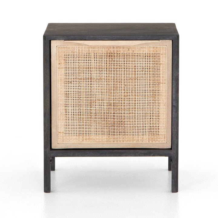 Enfield Left Nightstand - Black Wash Natural Cane