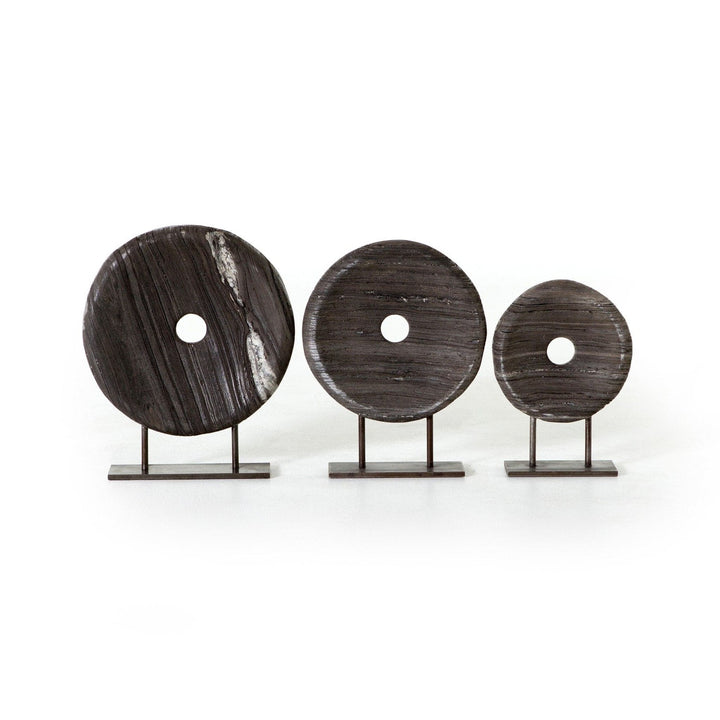 Linden Round Sculptures-Set Of 3 - Natural Iron