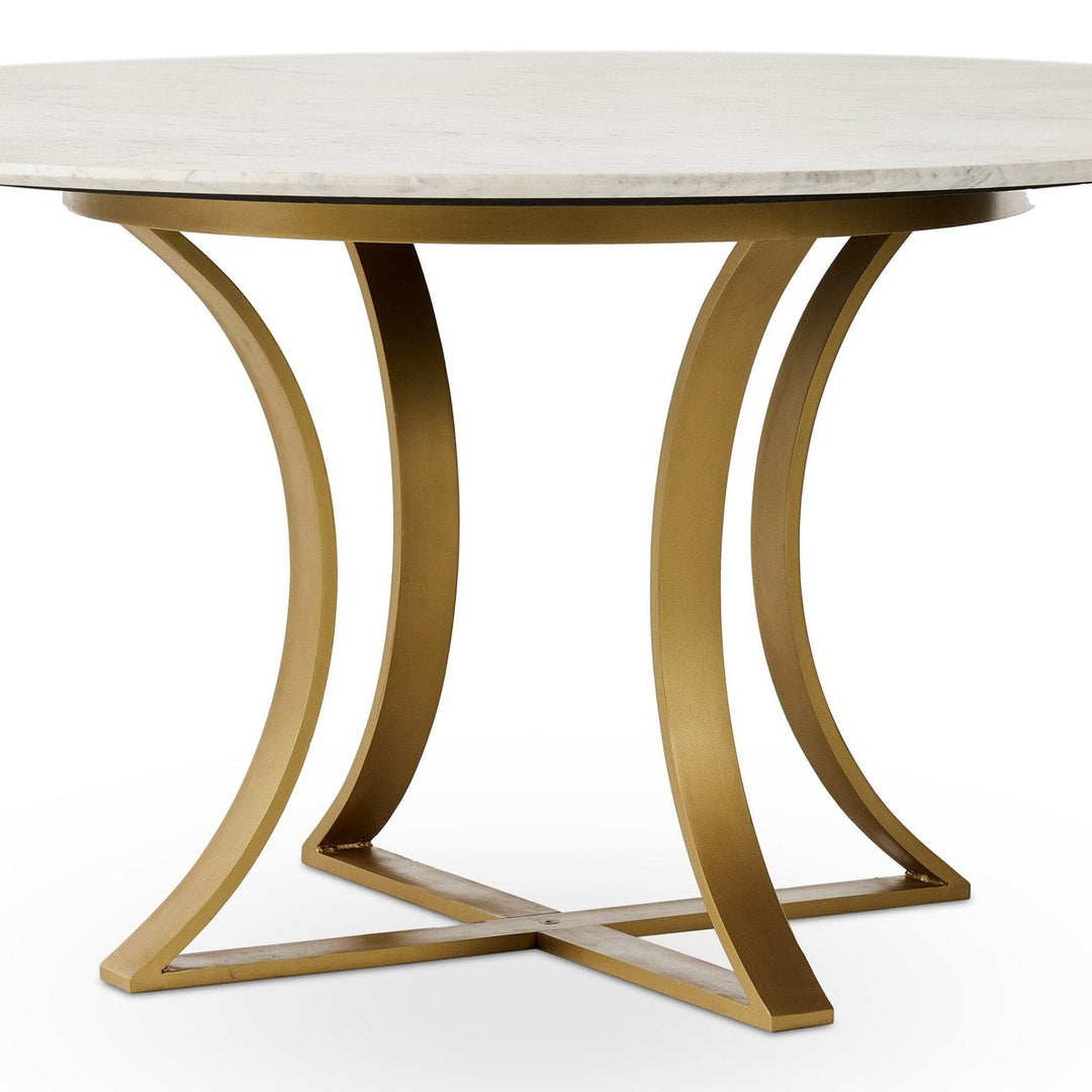 Torrance Dining Table - Polished White Marble