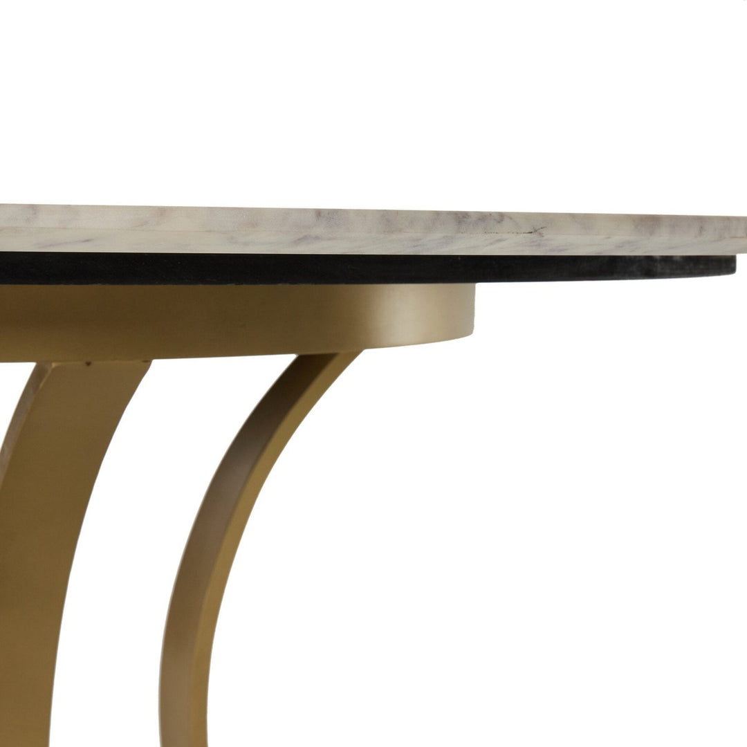 Torrance Dining Table - Polished White Marble