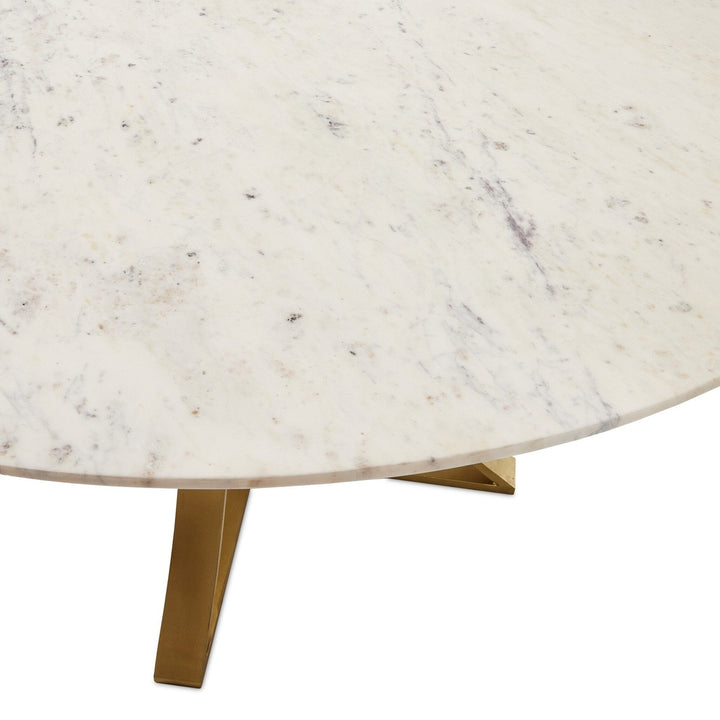 Torrance Dining Table - Polished White Marble