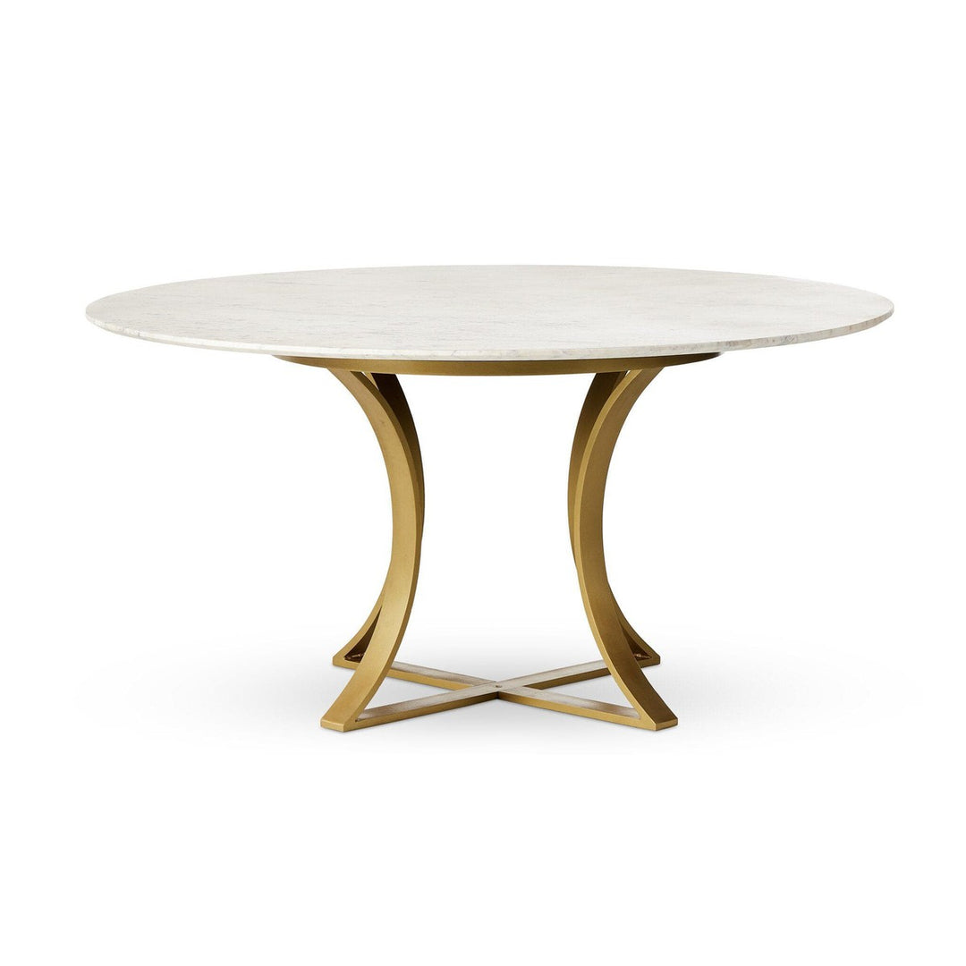 Torrance Dining Table - Polished White Marble