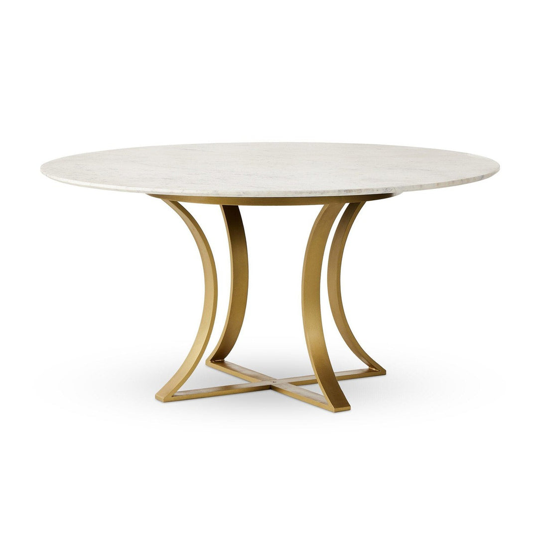 Torrance Dining Table - Polished White Marble