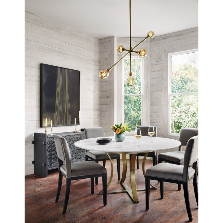 Torrance Dining Table - Polished White Marble