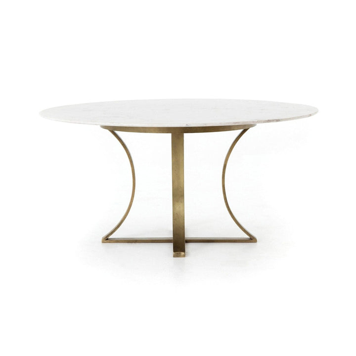 Torrance Dining Table - Polished White Marble