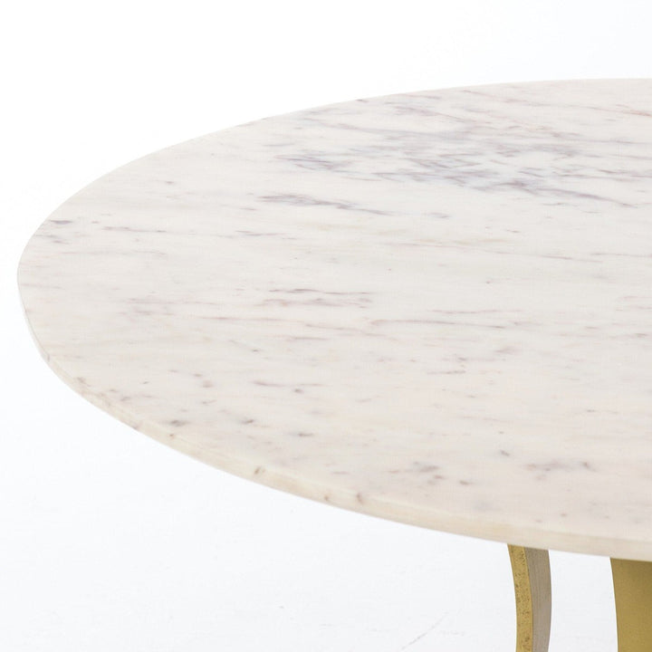 Torrance Dining Table - Polished White Marble