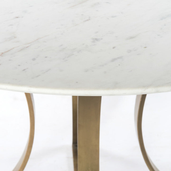 Torrance Dining Table - Polished White Marble