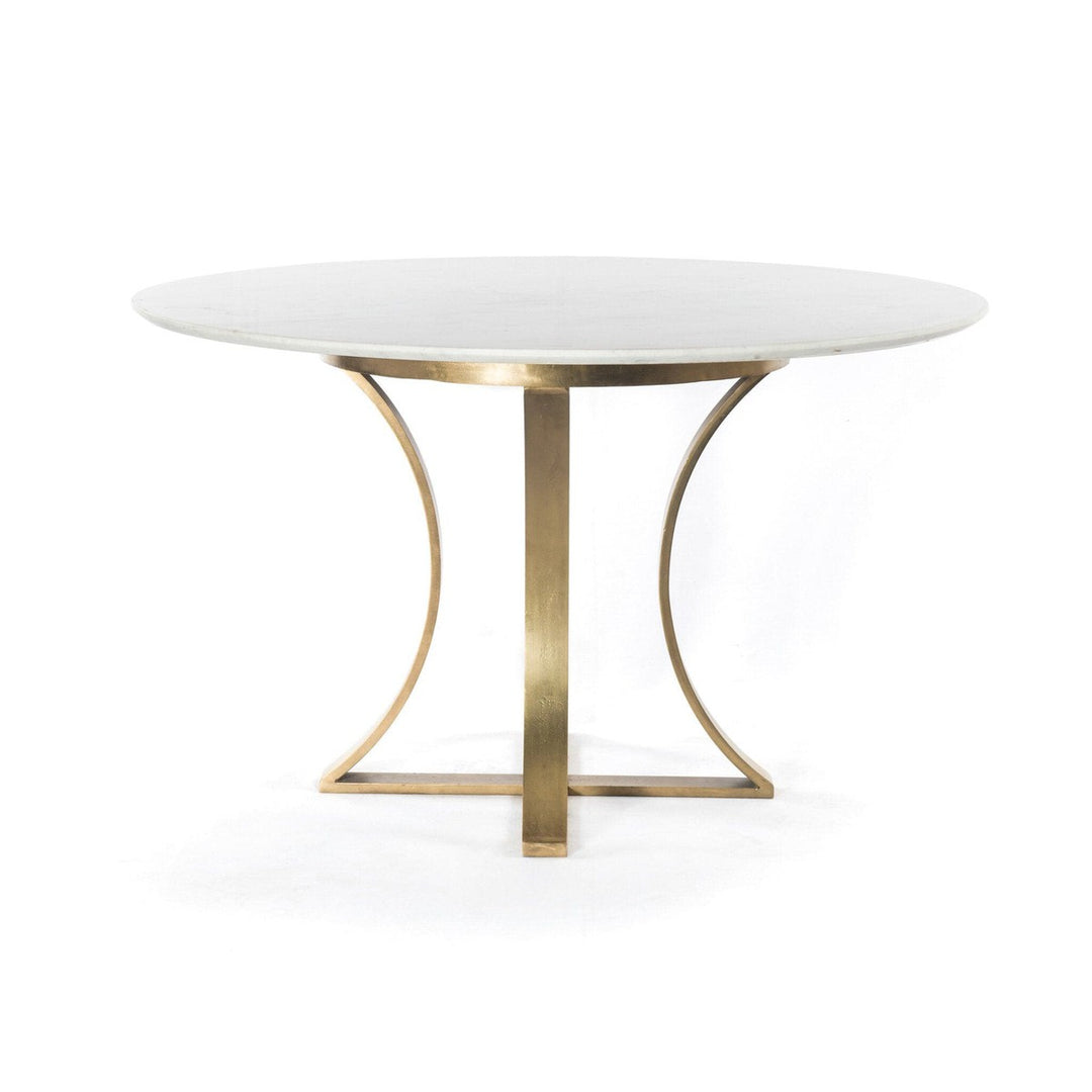 Torrance Dining Table - Polished White Marble