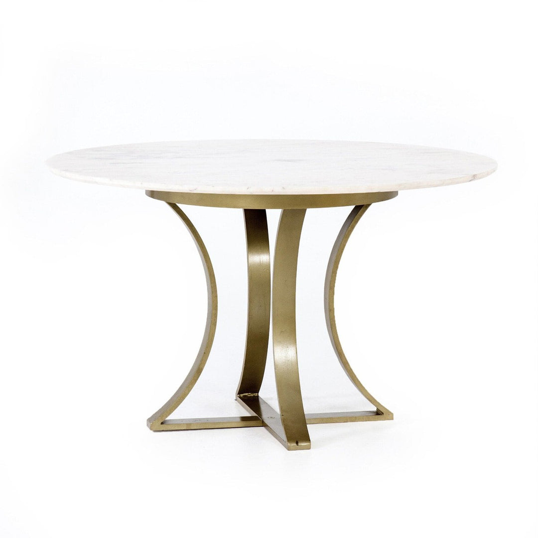 Torrance Dining Table - Polished White Marble