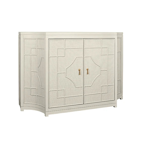 Isabel Two Door Decorative Rattan Overlay Cabinet