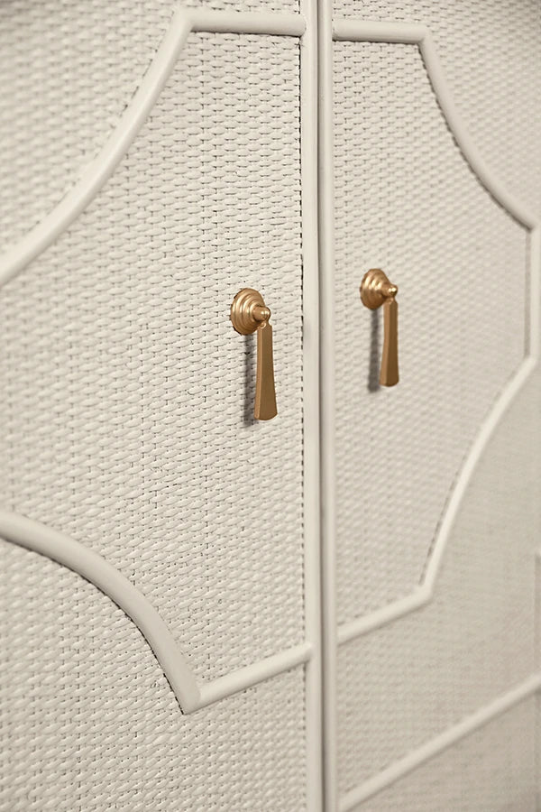 Isabel Two Door Decorative Rattan Overlay Cabinet