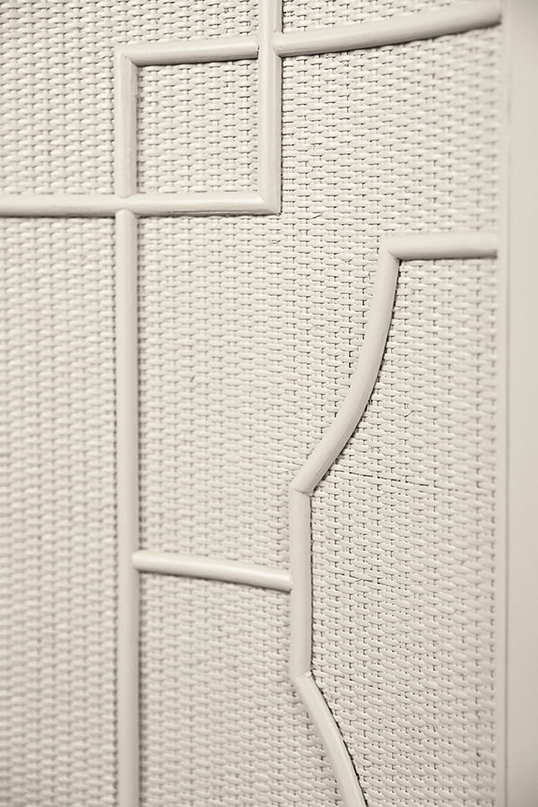 Isabel Two Door Decorative Rattan Overlay Cabinet