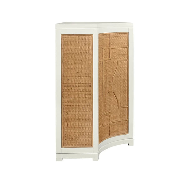 Isabel Two Door Decorative Rattan Overlay Cabinet