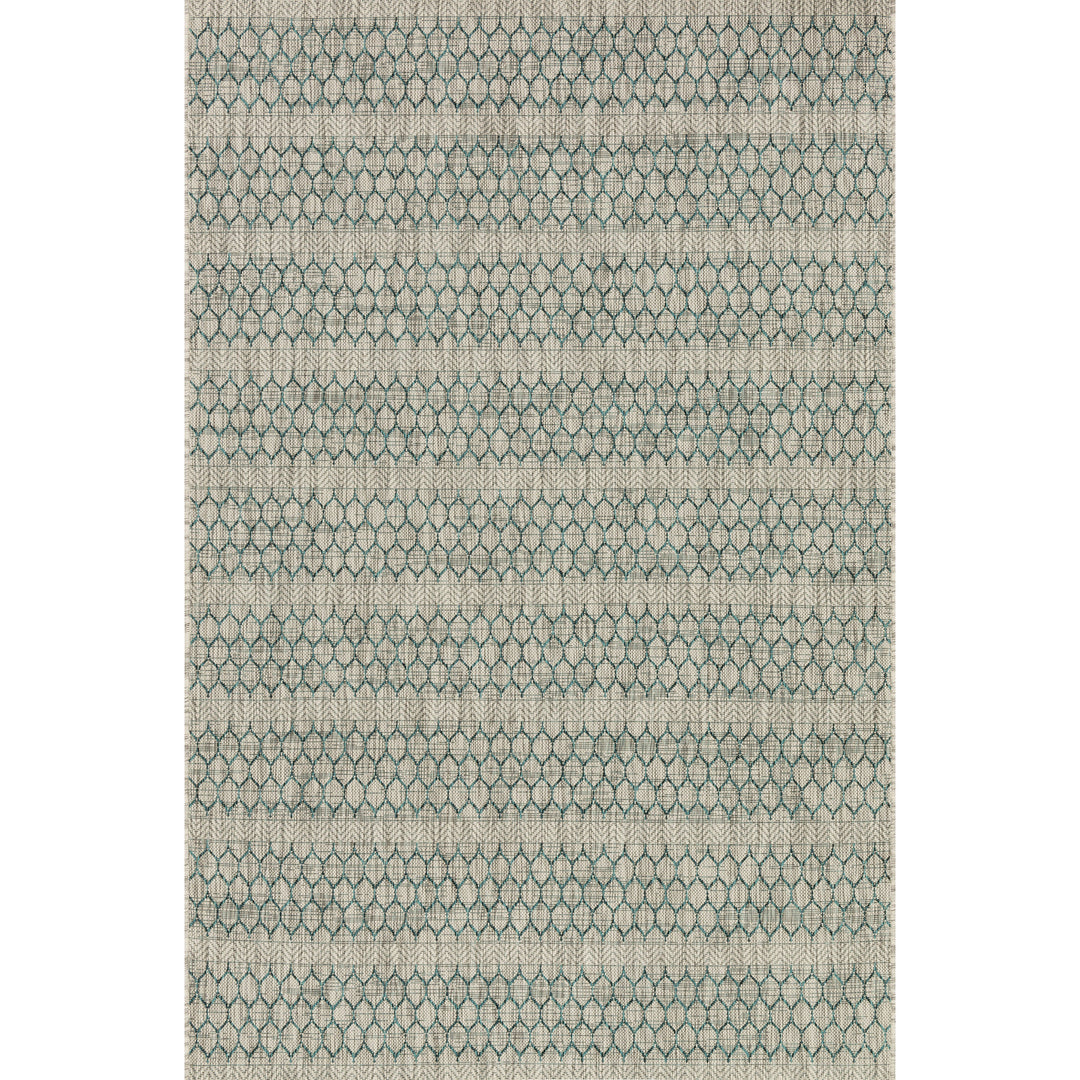 Loloi Isle Grey / Teal 18" x 18" Sample Rug