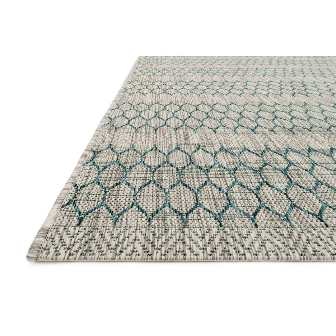 Loloi Isle Grey / Teal 18" x 18" Sample Rug